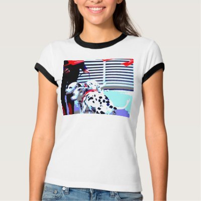 Dalmations in Red at Parade T Shirt by danagraves