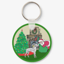 dalmtatian santas keychains