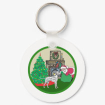 dalmtatian santas keychains