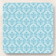 Damasco azul en colores pastel posavasos