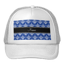 Damasco azul y blanco conocido personalizado gorro de camionero