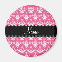 Damasco blanco rosado conocido personalizado iman