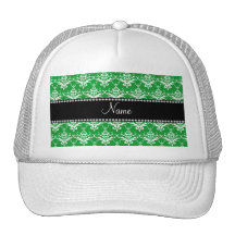 Damasco blanco verde conocido personalizado gorros  