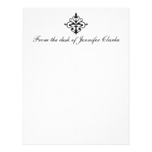 Damasco blanco y negro del papel con membrete adap membrete personalizado