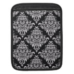 Damasco del diamante del negro azabache y del blan funda para iPads