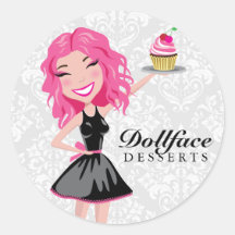Damasco del meñique de 311 postres de Dollface Pegatinas