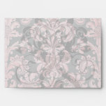 damasco del rosa del vintage del inricate en gris 