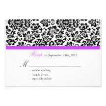 Damasco elegante RSVP Anuncio Personalizado