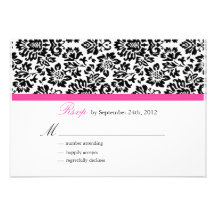 Damasco elegante RSVP Anuncio Personalizado
