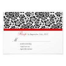 Damasco elegante RSVP Comunicado Personalizado