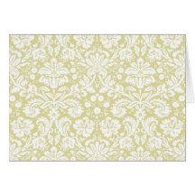 Damasco floral de lujo del oro tarjeta