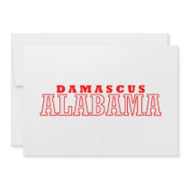 Damascus, Alabama City Design Personalized Announcements