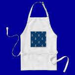 damask02 ROYAL BLUE SQUARES LIGHT WHITE DAMASK DEC aprons