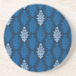 damask02 ROYAL BLUE SQUARES LIGHT WHITE DAMASK DEC coasters