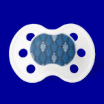 damask02 ROYAL BLUE SQUARES LIGHT WHITE DAMASK DEC pacifiers