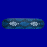 damask02 ROYAL BLUE SQUARES LIGHT WHITE DAMASK DEC skateboards