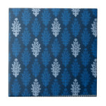 damask02 ROYAL BLUE SQUARES LIGHT WHITE DAMASK DEC tiles