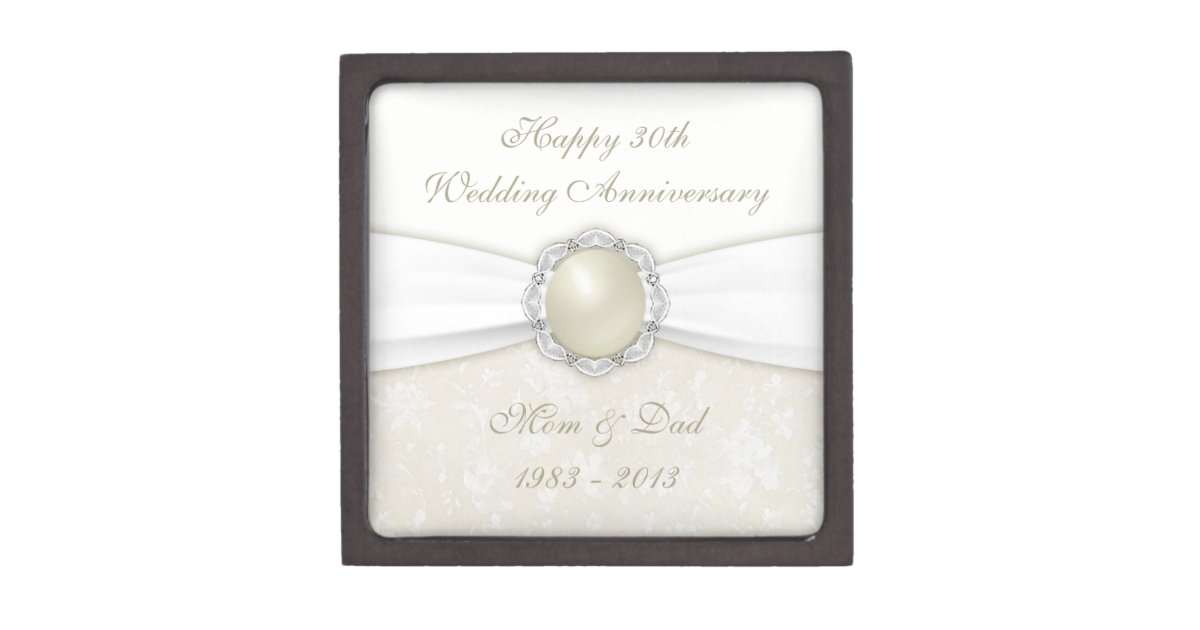 Damask 30th Wedding Anniversary Gift Box Zazzle