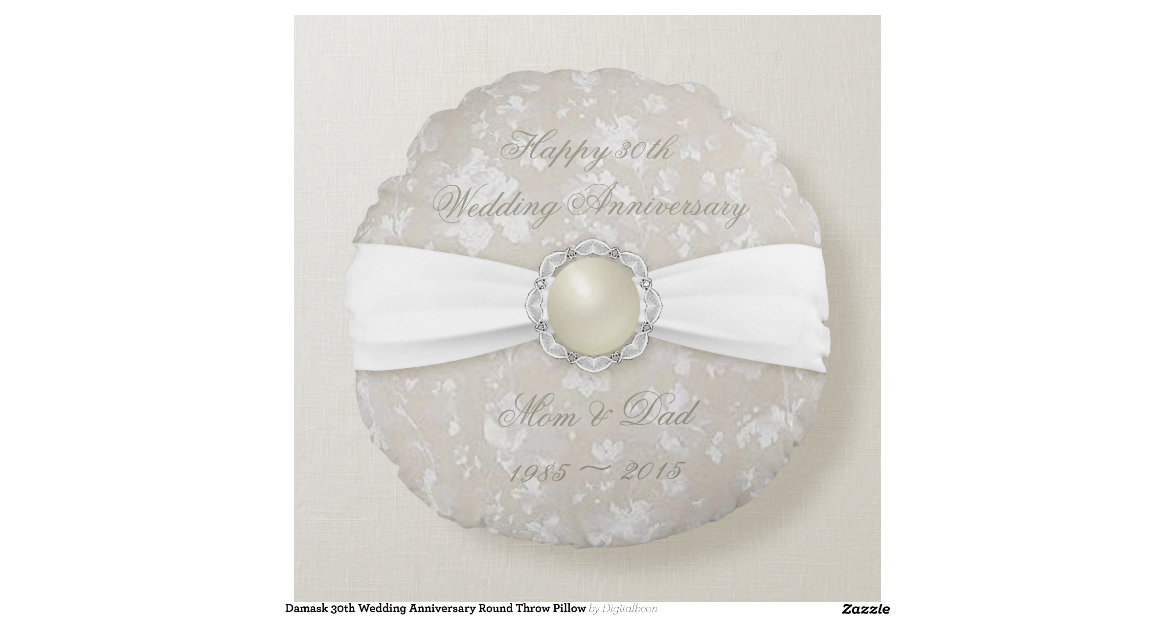 damask_30th_wedding_anniversary_round_throw_pillow_round_pillow ...