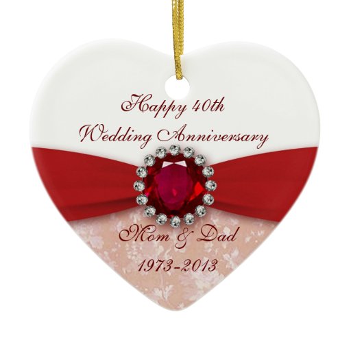 damask 40th wedding anniversary ornament zazzle damask 40th wedding anniversary ornament zazzle