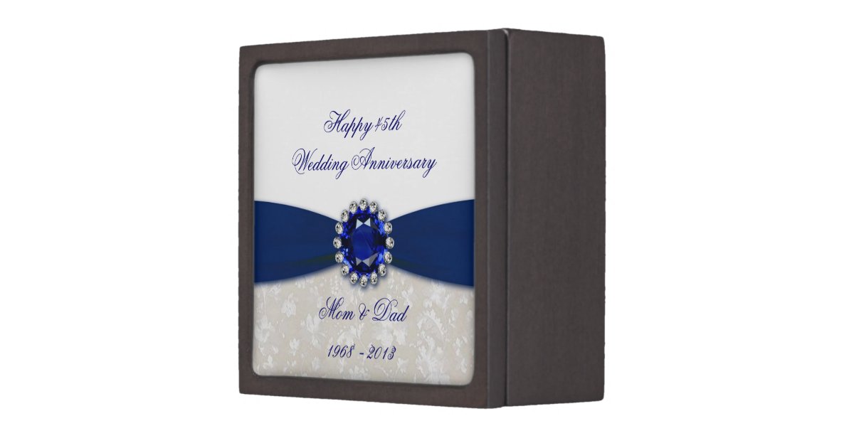 Damask 45th Wedding Anniversary Gift Box Zazzle