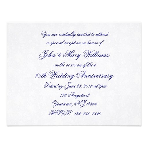 Damask 45th Wedding Anniversary Invitation