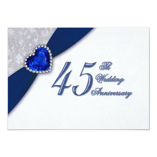 Damask 45th Wedding Anniversary Invitation | Zazzle