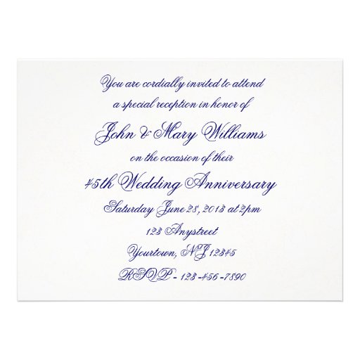 Damask 45th Wedding Anniversary Invitation