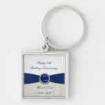 Damask 45th Wedding Anniversary Key Chain