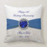 Damask 45th Wedding Anniversary Throw Pillow