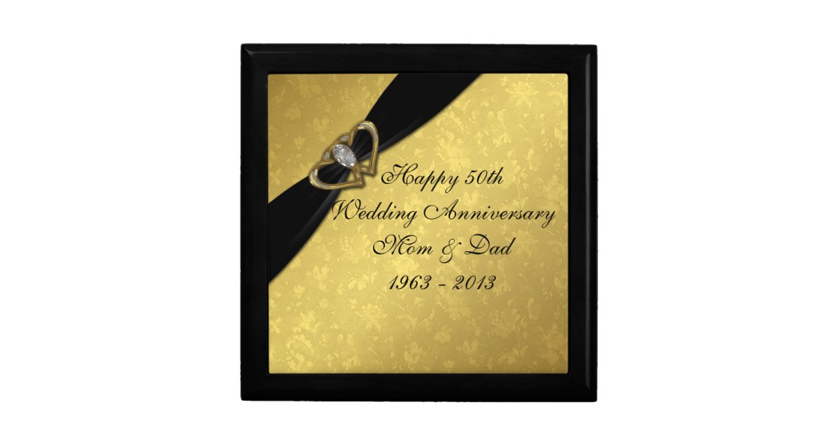Damask 50th Wedding Anniversary Gift Box Zazzle