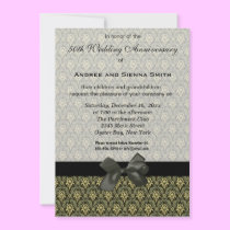 Damask 50th Wedding Anniversary invitations