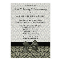 Damask 50th Wedding Anniversary Invitations