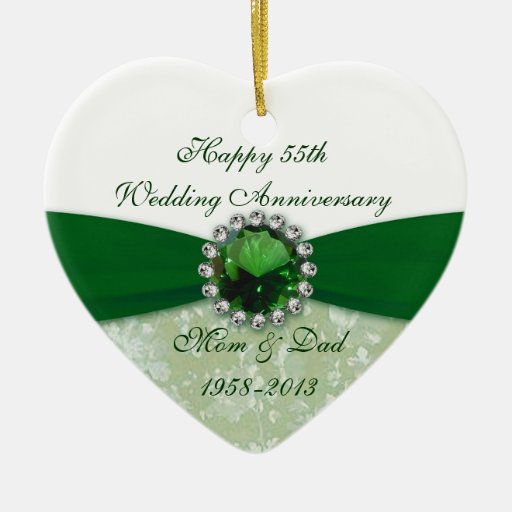 55th Wedding Anniversary Gifts
 Damask 55th Wedding Anniversary Ornament