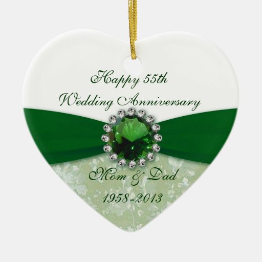 Damask 55th Wedding Anniversary Ornament | Zazzle