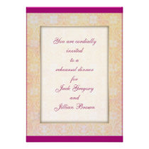 Damask Accents rehearsal dinner invitation invitations