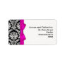 Damask Address Labels with Hot Pink Bow