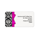 Damask Address Labels with Hot Pink Bow