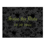 Damask and Green Save the Date Postcard
