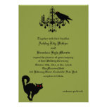 Damask and Green Wedding Invitation