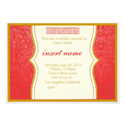 Damask and Indian Styled Invite