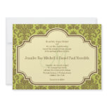 Damask And Monogram Wedding Invitations