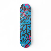 Damask  Aqua-Magenta, Grafitti Custom Skate Board