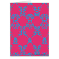 Damask Aqua-Magenta cards