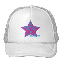 Damask Aqua-Purple 3 Mesh Hats