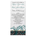 damask aqua Wedding program
