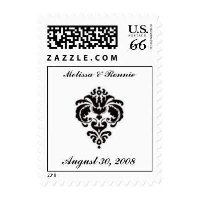 damask, August 30, 2008, Melissa & Ronnie Postage Stamps