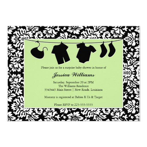 Damask Baby Shower Personalized Invitations