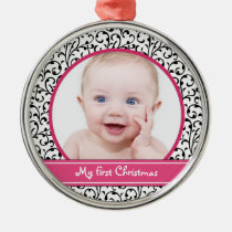 Damask Baby's First Christmas Ornament