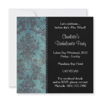 damask bachelorette party personalized invitation